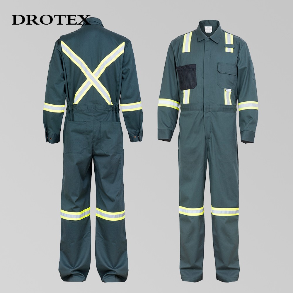 Cotton Nylon Flame Retardant Workwear Mens Coverall Uniform