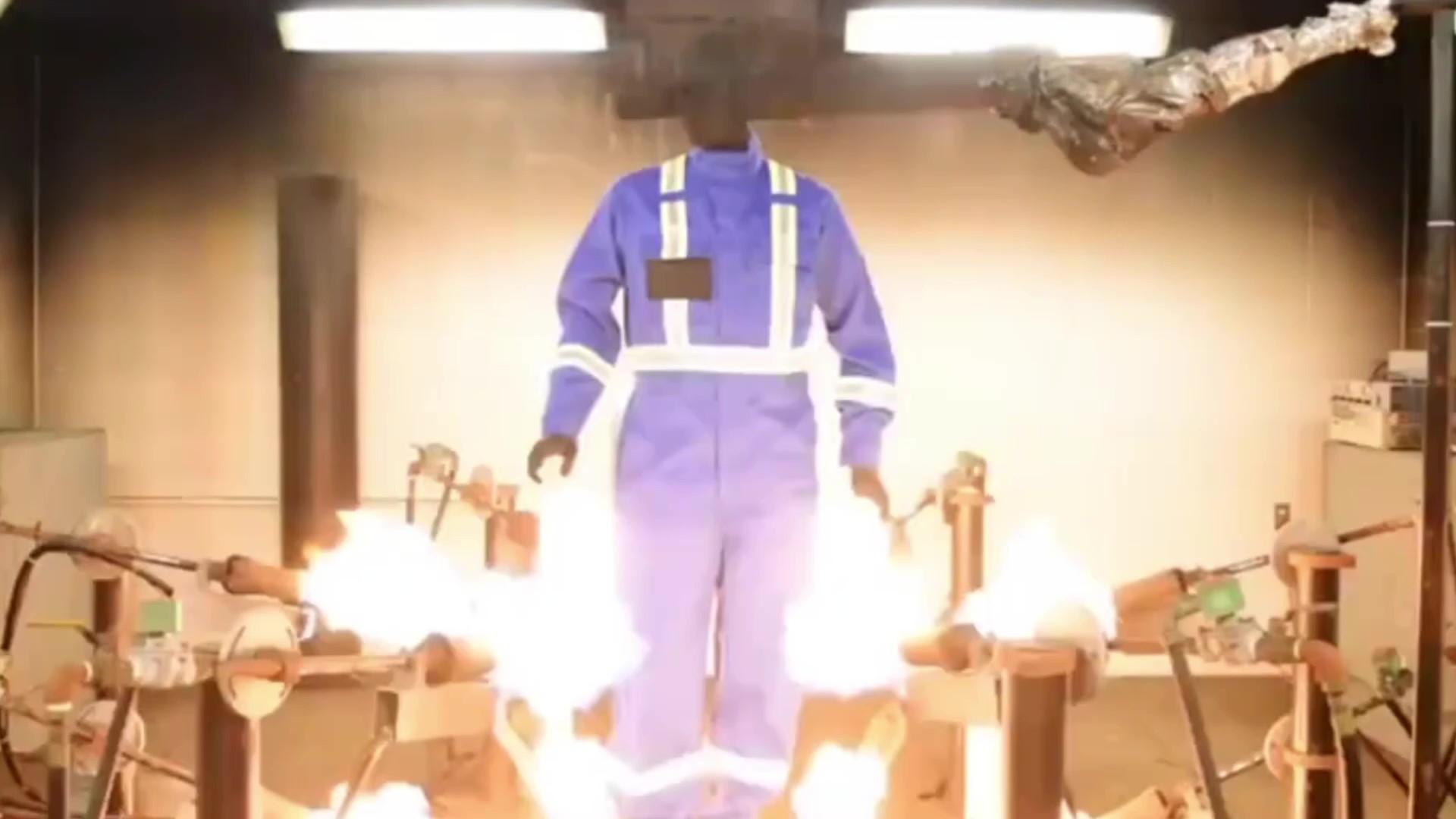 Flame retardant clothing test