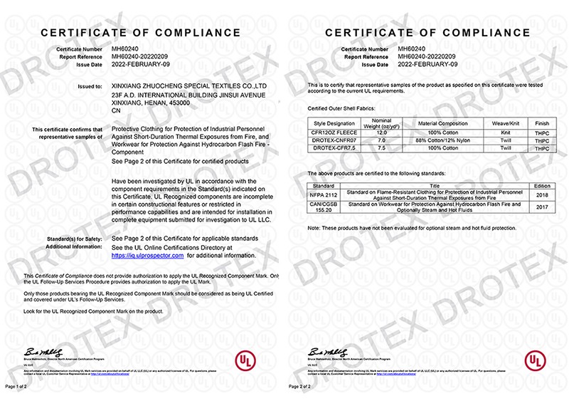 UL certified flame retardant fabric