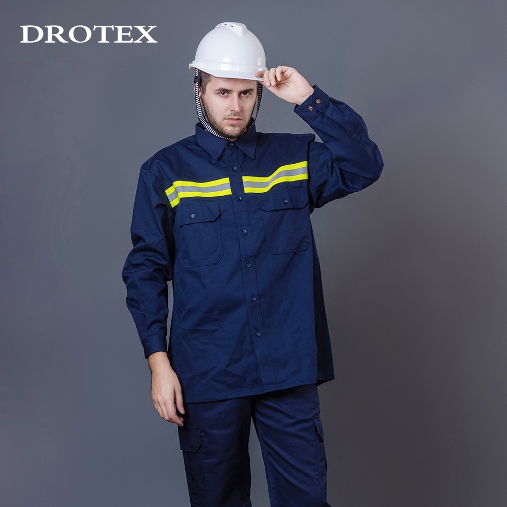 FR Cotton Nylon Flame Resistant Oil Gas Work Shirts