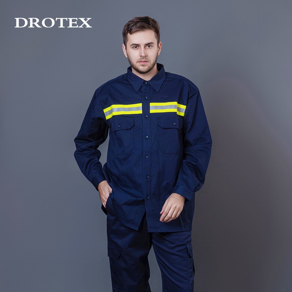 FR Cotton Nylon Flame Resistant Oil Gas Work Shirts