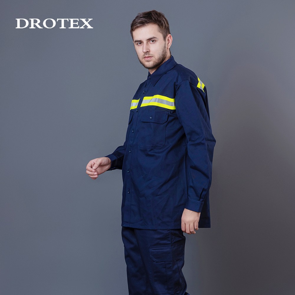 FR Cotton Nylon Flame Resistant Oil Gas Work Shirts