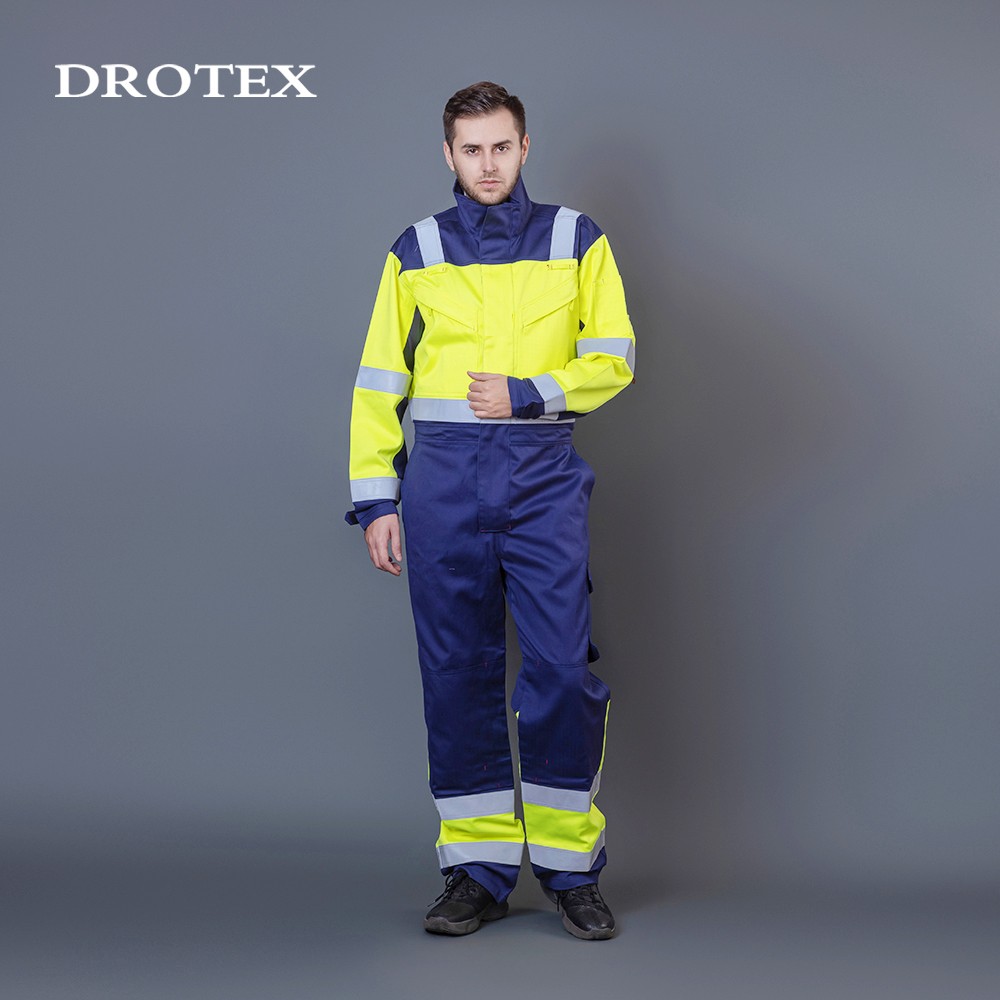 Hi Vis Flame Retardant Chemical Splash Road Coverall