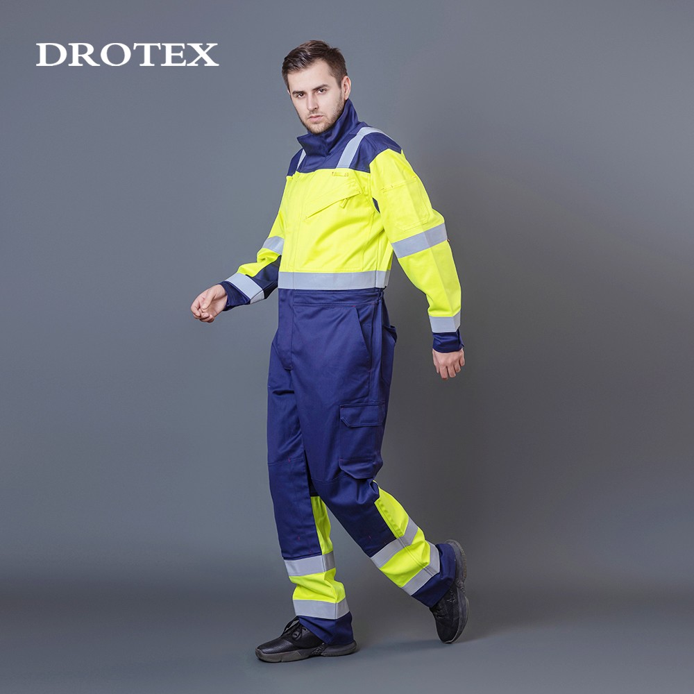 Hi Vis Flame Retardant Chemical Splash Road Coverall