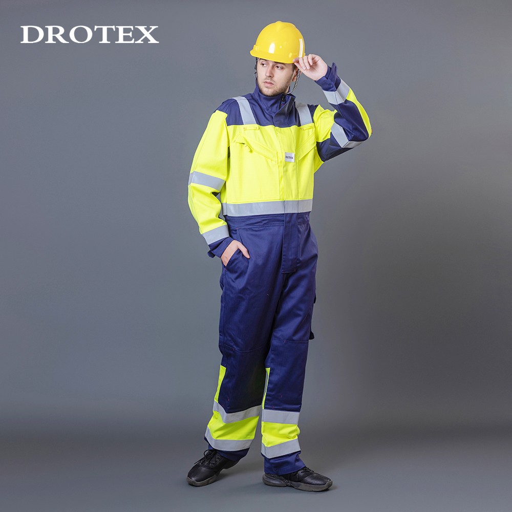 Hi Vis Flame Retardant Chemical Splash Road Coverall