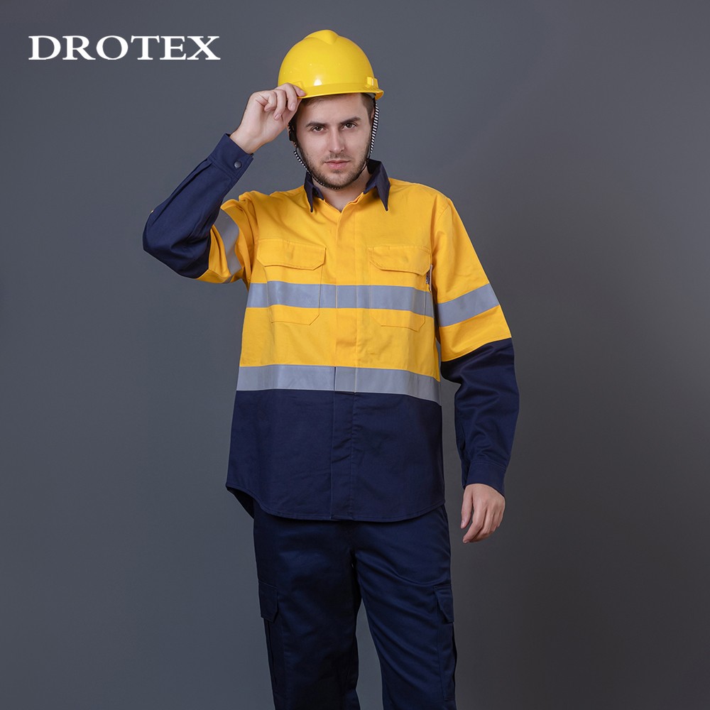 OEM Hi Vis FR Fireproof Reflective Welding And Electrician Workwear Shirt