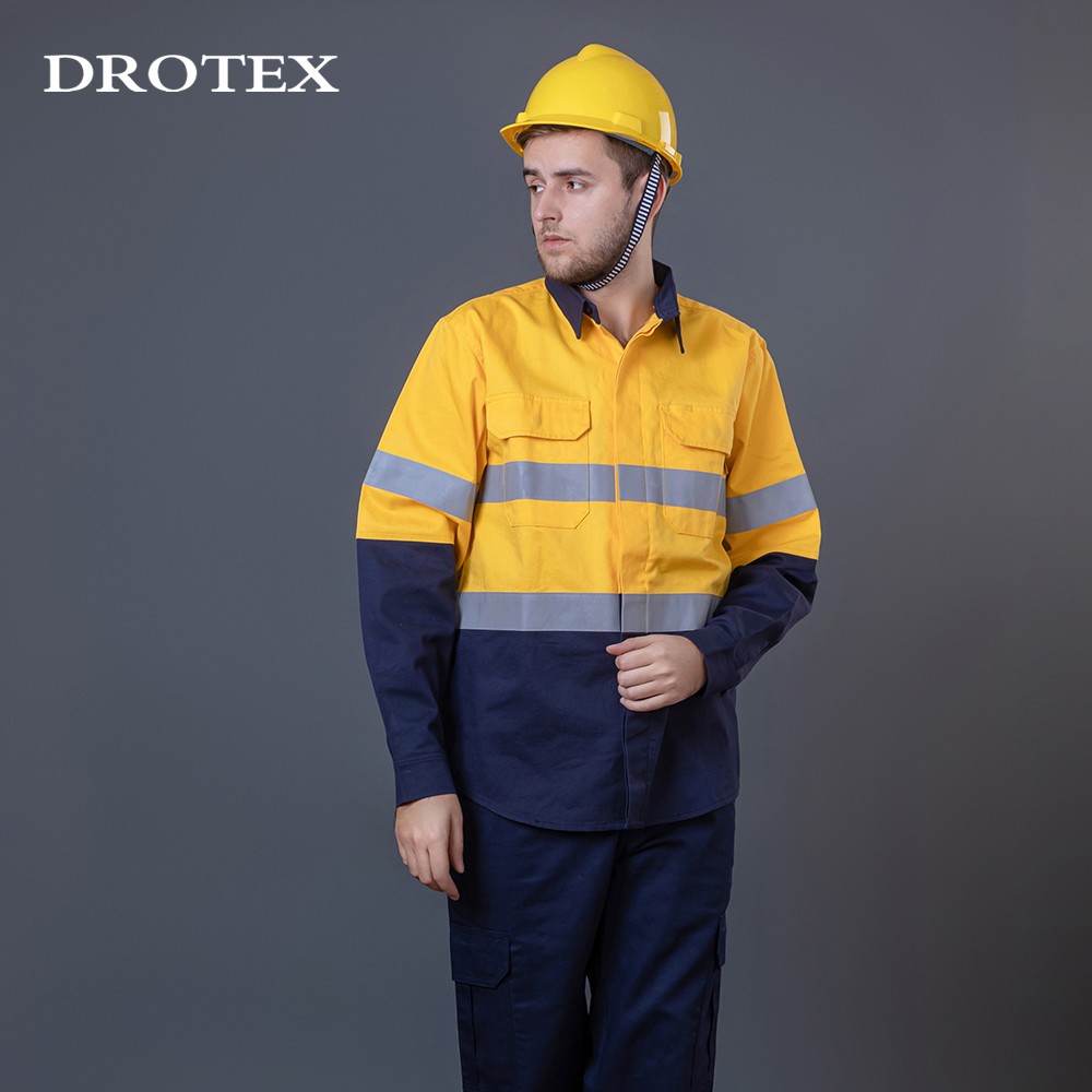 OEM Hi Vis FR Fireproof Reflective Welding And Electrician Workwear Shirt