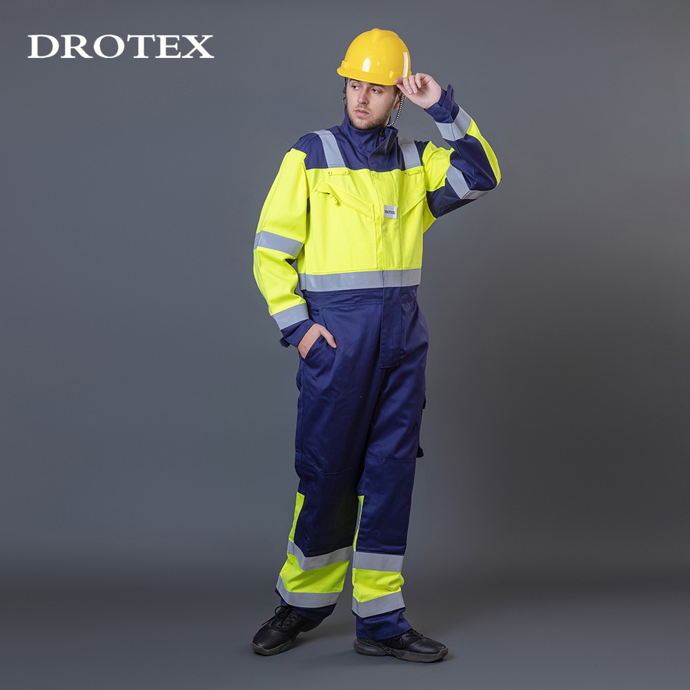 Hi Vis Flame Retardant Chemical Splash Road Coverall