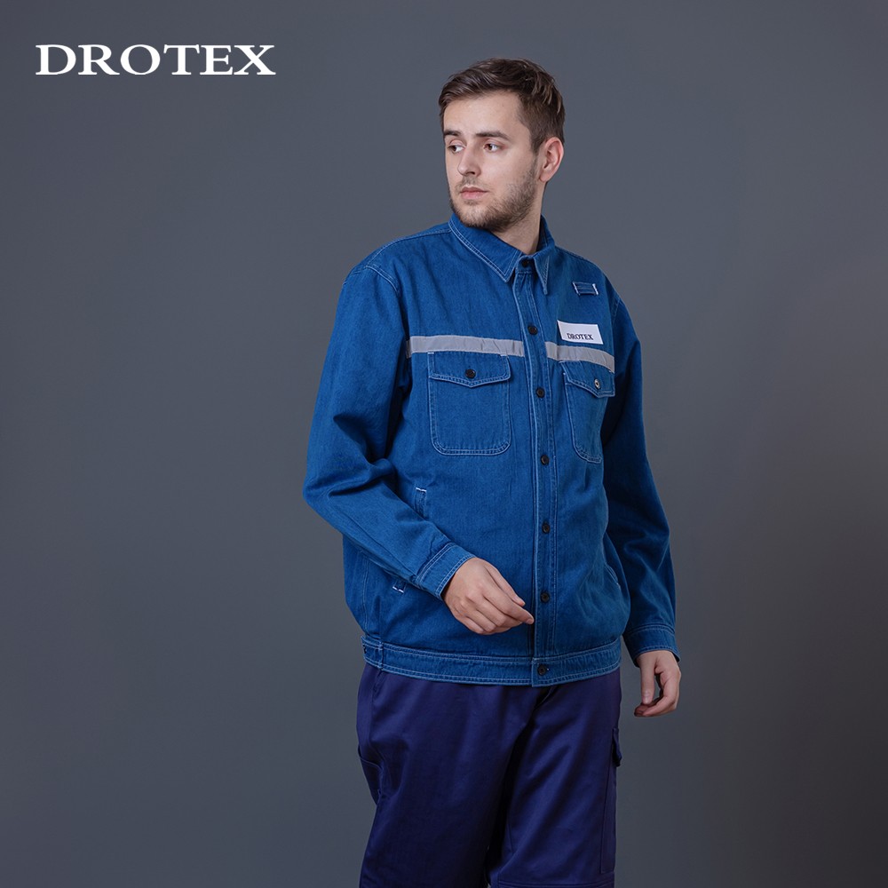 Safety Clothing Flame Retardant Reflective Uniform Denim Jacket