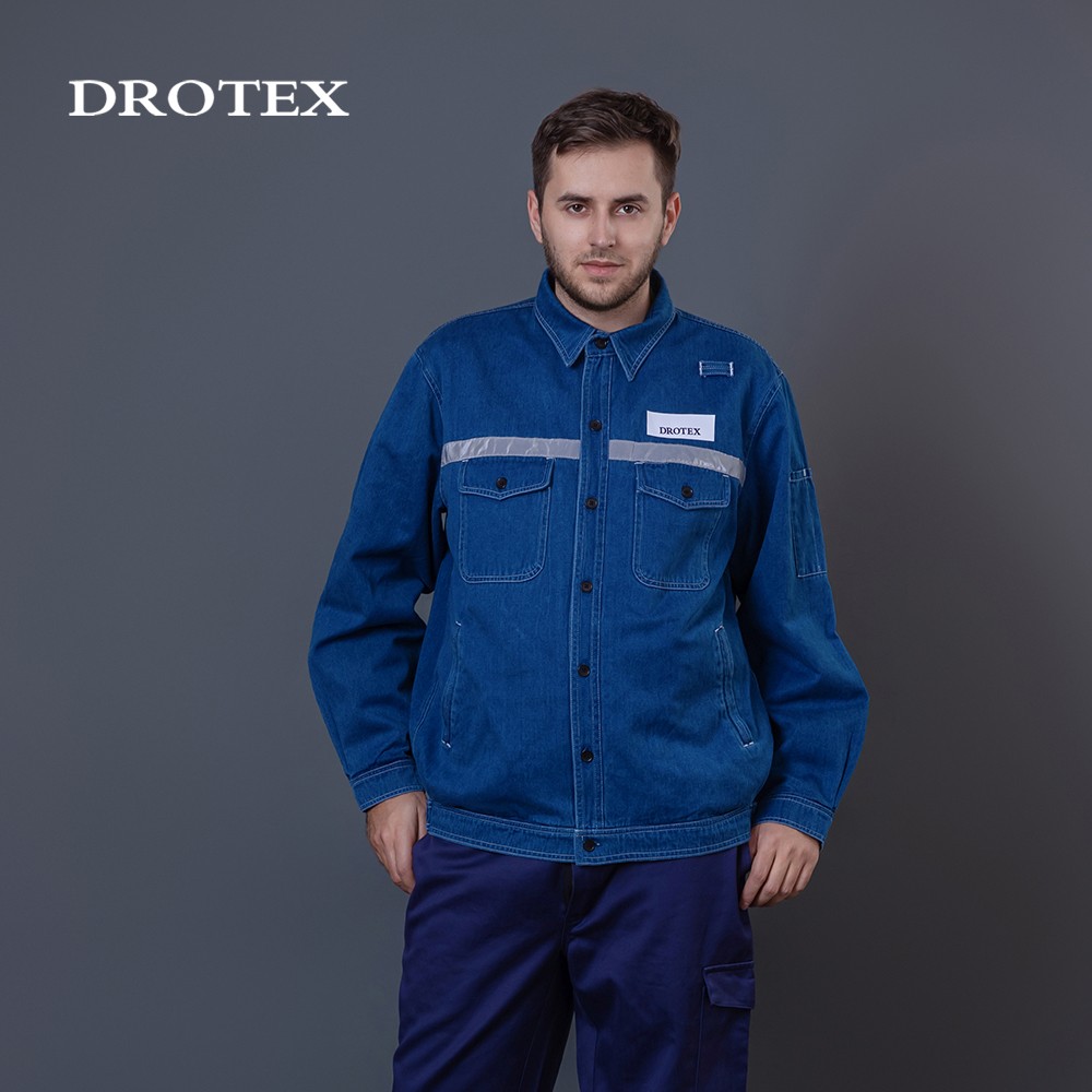 Safety Clothing Flame Retardant Reflective Uniform Denim Jacket