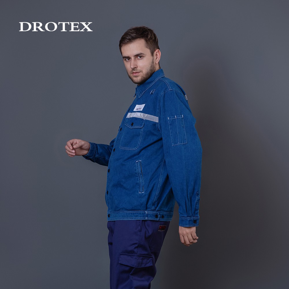 Safety Clothing Flame Retardant Reflective Uniform Denim Jacket