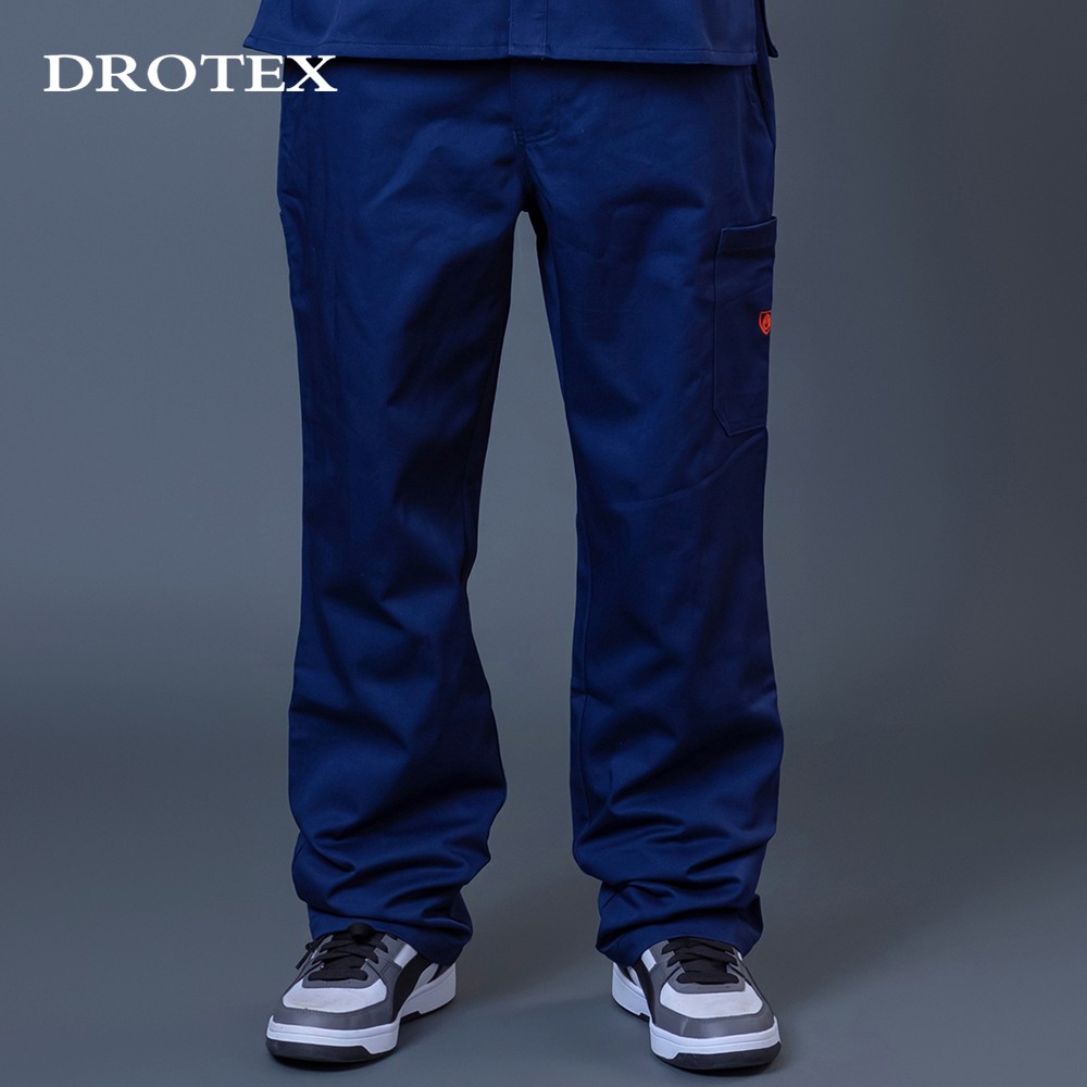 Navy Blue FR Anti Static Cotton Mechanic Work Trousers