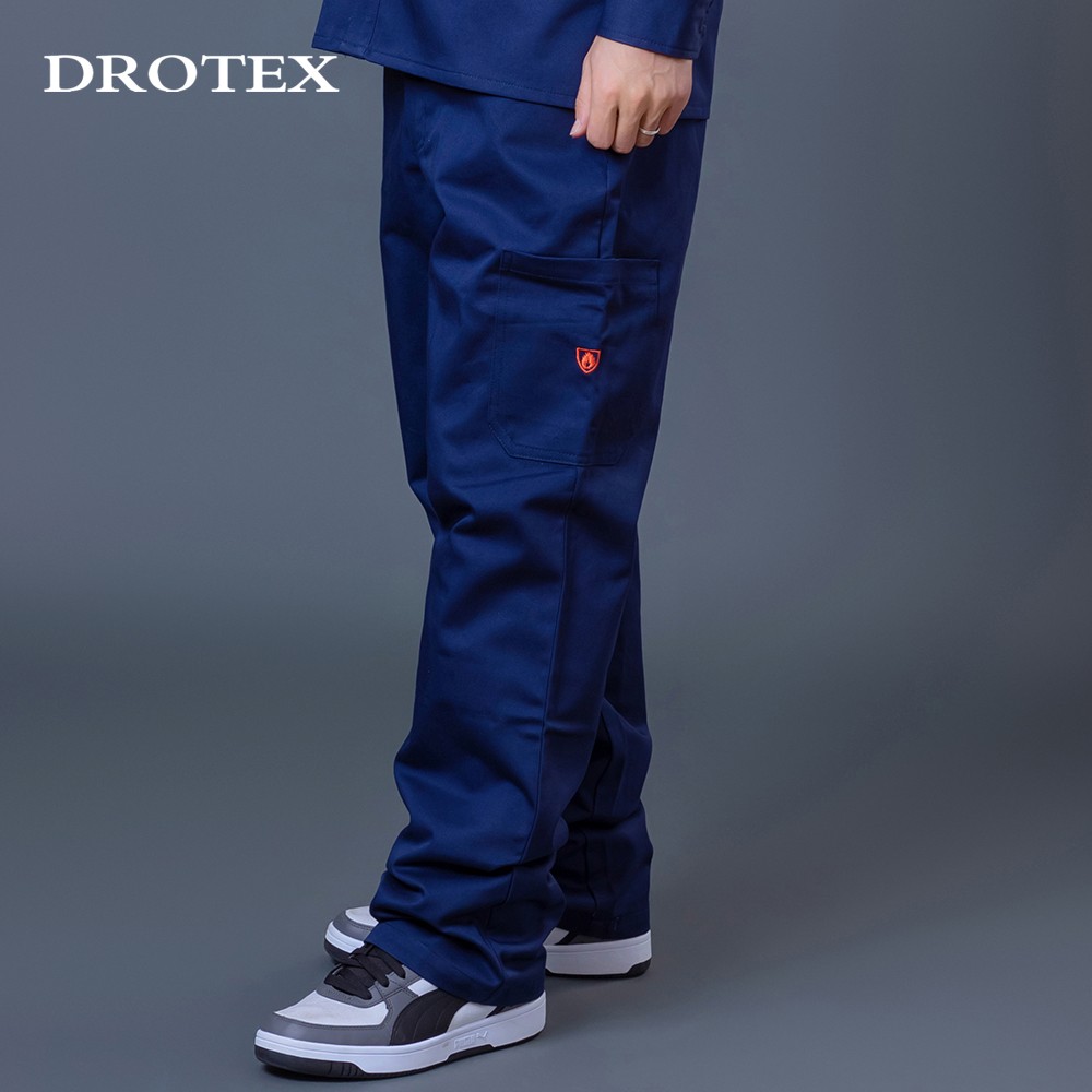 Navy Blue FR Anti Static Cotton Mechanic Work Trousers