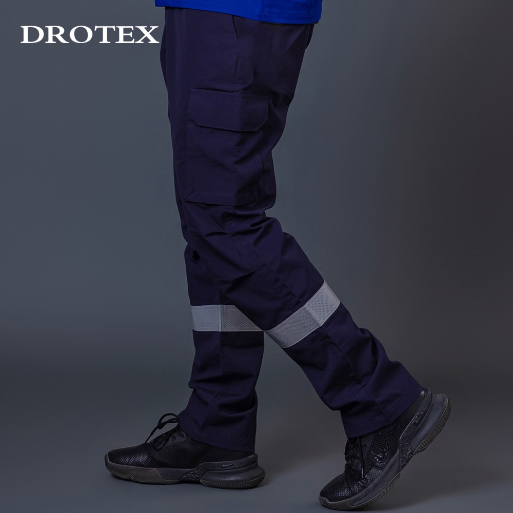 Fire Resistant Cotton Nylon Industrial Work Pants Reflective