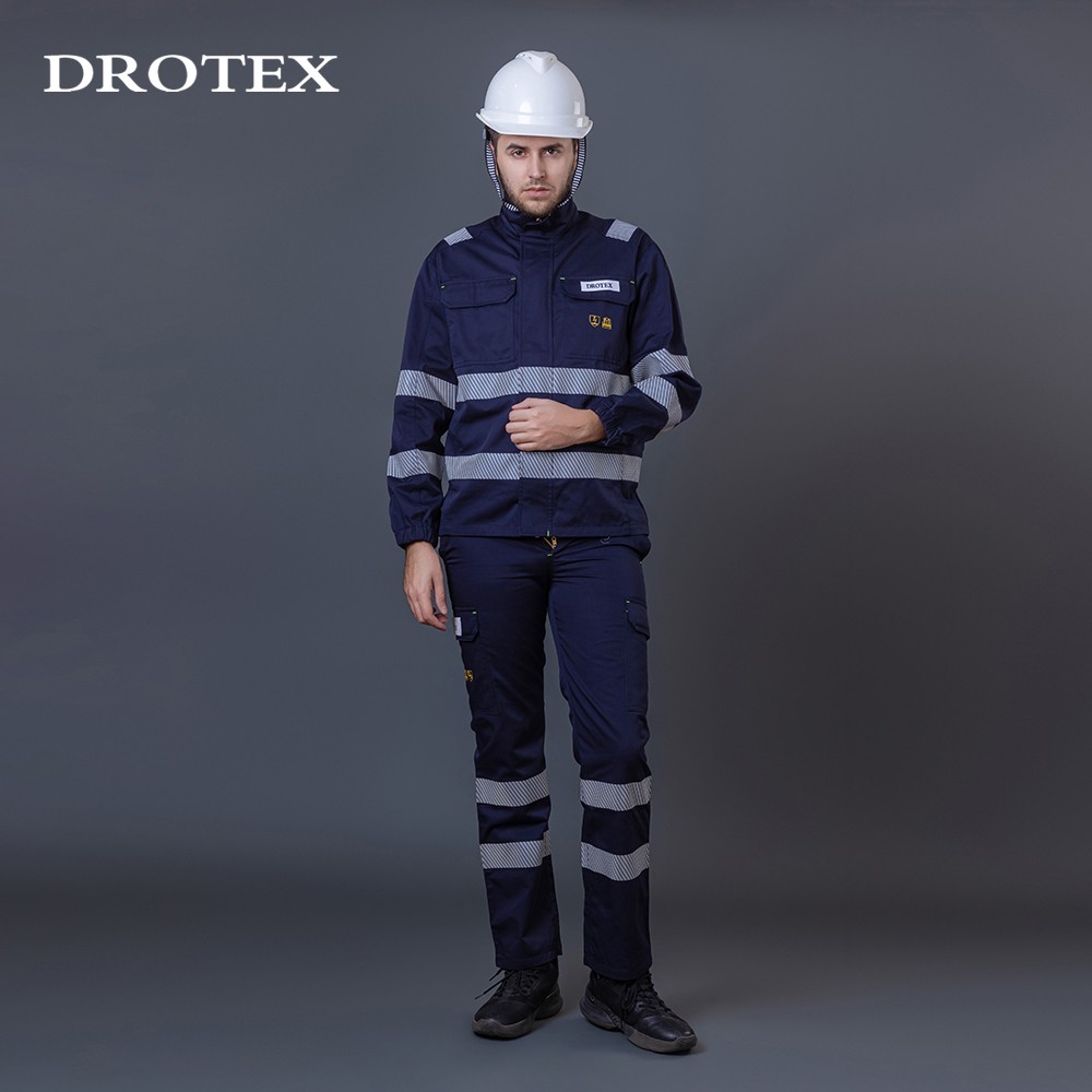 Custom Reflector Two Piece Suits Workwear FR Shirt And Pants