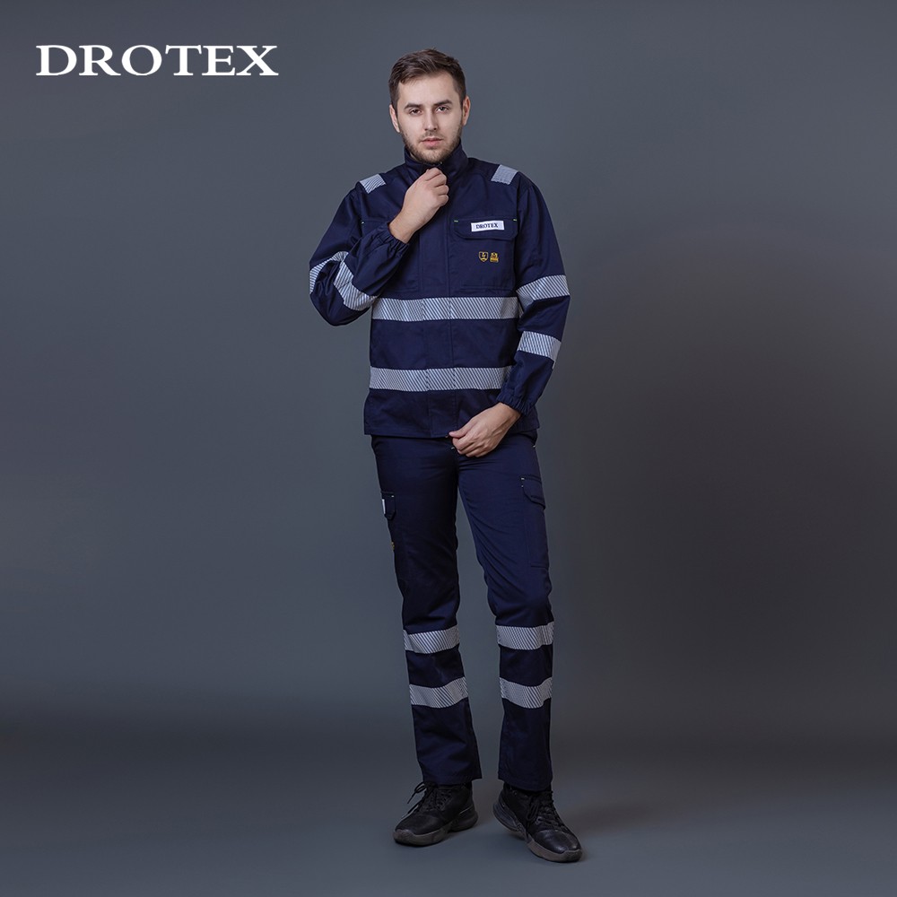 Custom Reflector Two Piece Suits Workwear FR Shirt And Pants