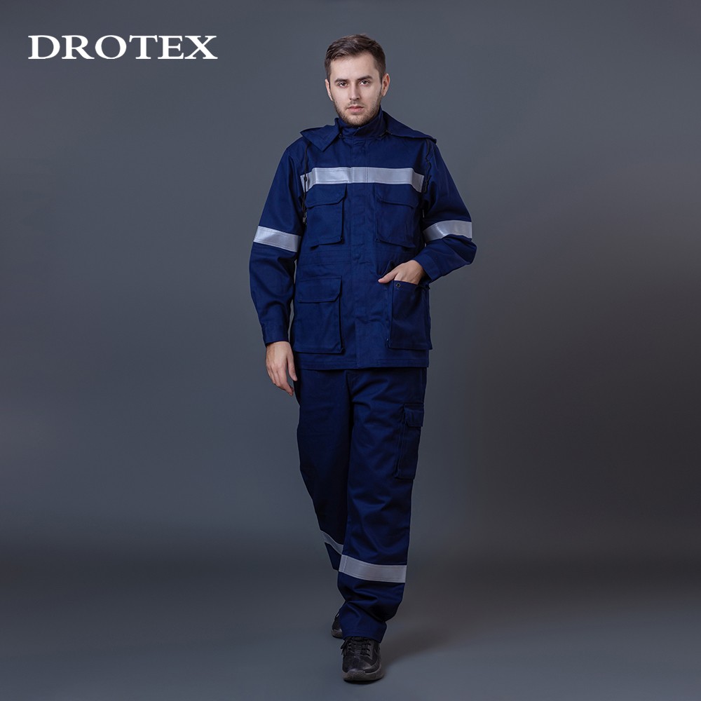 Welding Mining Work Suits Flame Retardant Reflective Hoodie and Pants