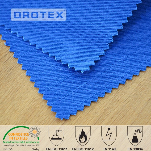 350gsm Cotton Polyester FR Antistatic Anti Acid Stain Fabric