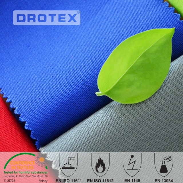 350gsm Cotton Polyester FR Antistatic Anti Acid Stain Fabric