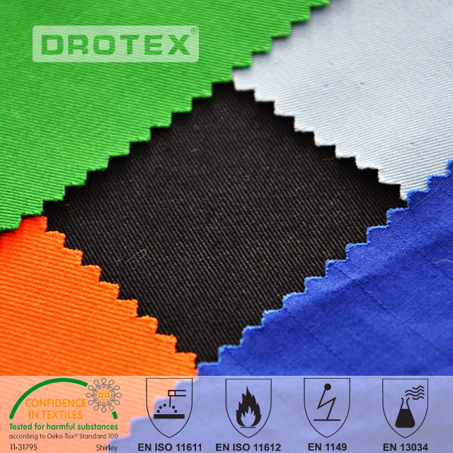 350gsm Cotton Polyester FR Antistatic Anti Acid Stain Fabric