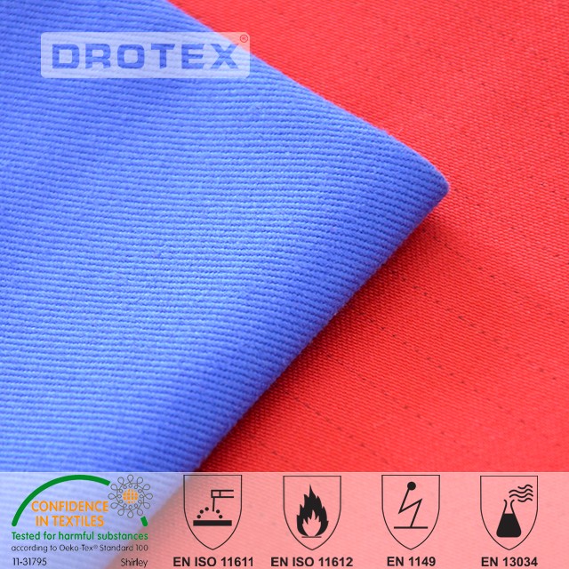 360gsm Cotton Polyester FR Antistatic Anti Acid  Fabric