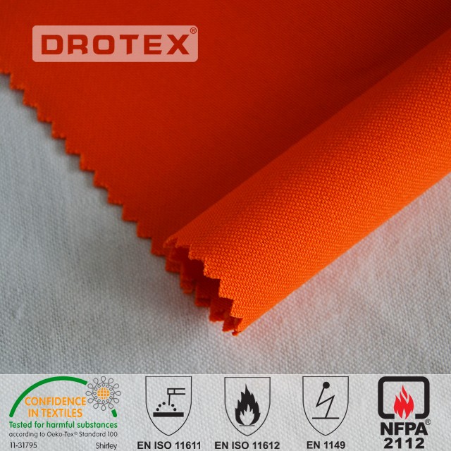 Cotton Polyester 320gsm Flame Retardant Anti Static Satin Fabric