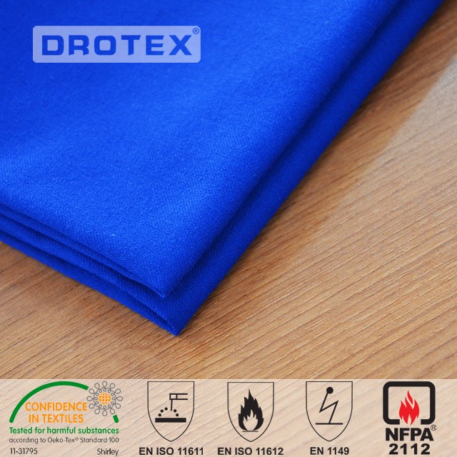 Cotton Polyester 320gsm Flame Retardant Anti Static Satin Fabric