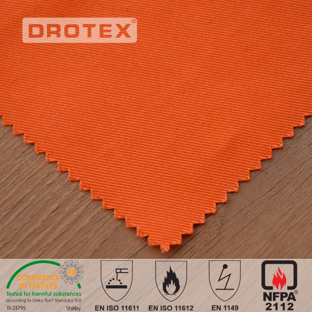 Cotton Polyester 320gsm Flame Retardant Anti Static Satin Fabric