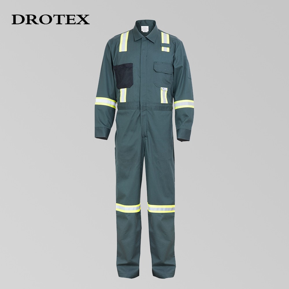 Cotton Nylon Flame Retardant Workwear Mens Coverall Uniform