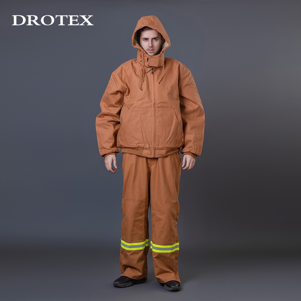 Technician Welding Flame Retardant Work Suits Hooded Jacket And Pants