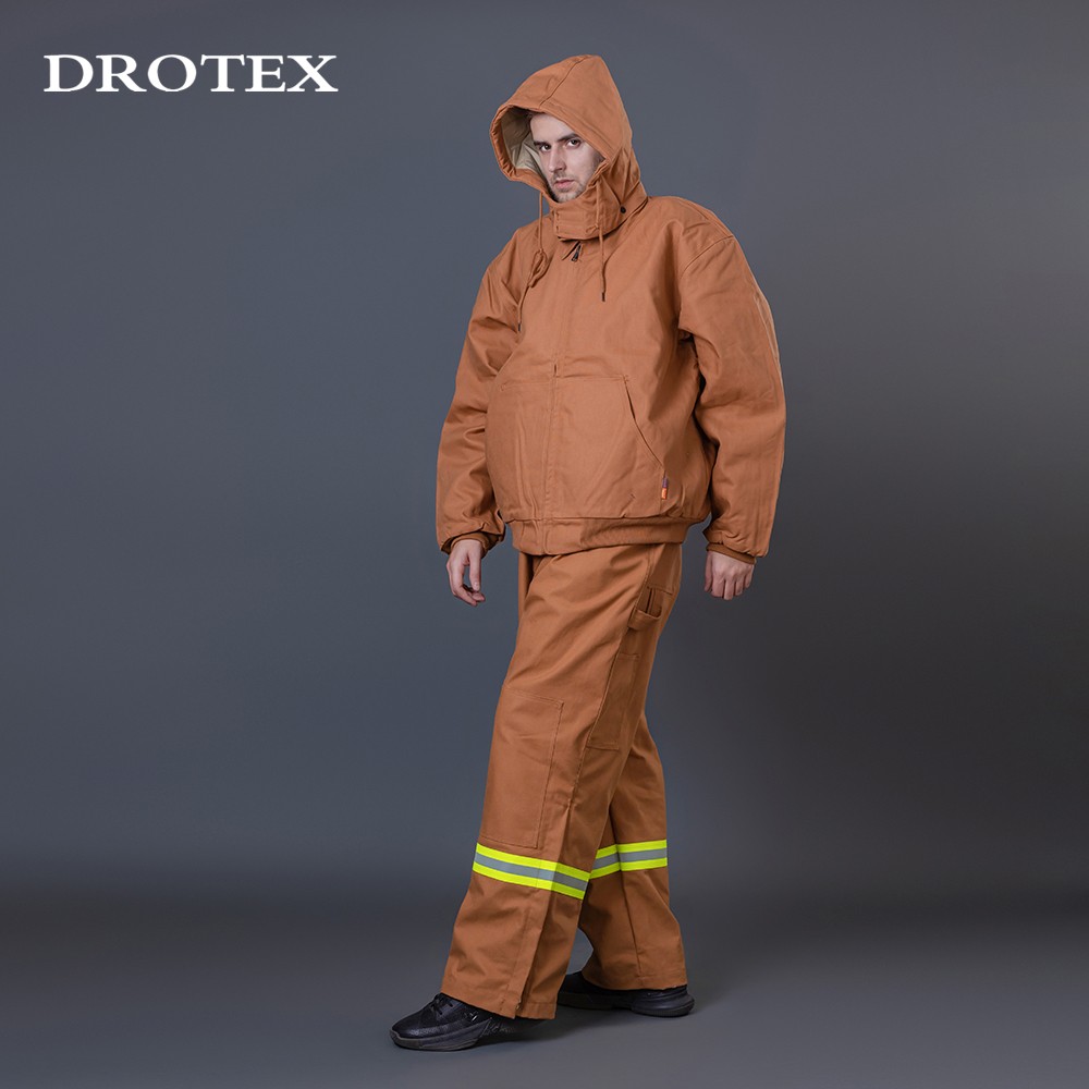 Technician Welding Flame Retardant Work Suits Hooded Jacket And Pants