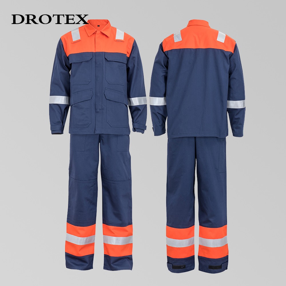 Work Clothes Uniforms Flame Retardant Antistatic Jacket And Bib Overalls