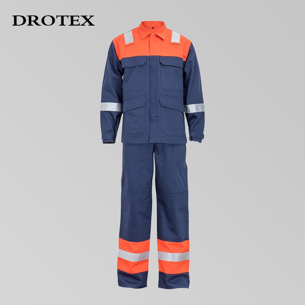 Work Clothes Uniforms Flame Retardant Antistatic Jacket And Bib Overalls