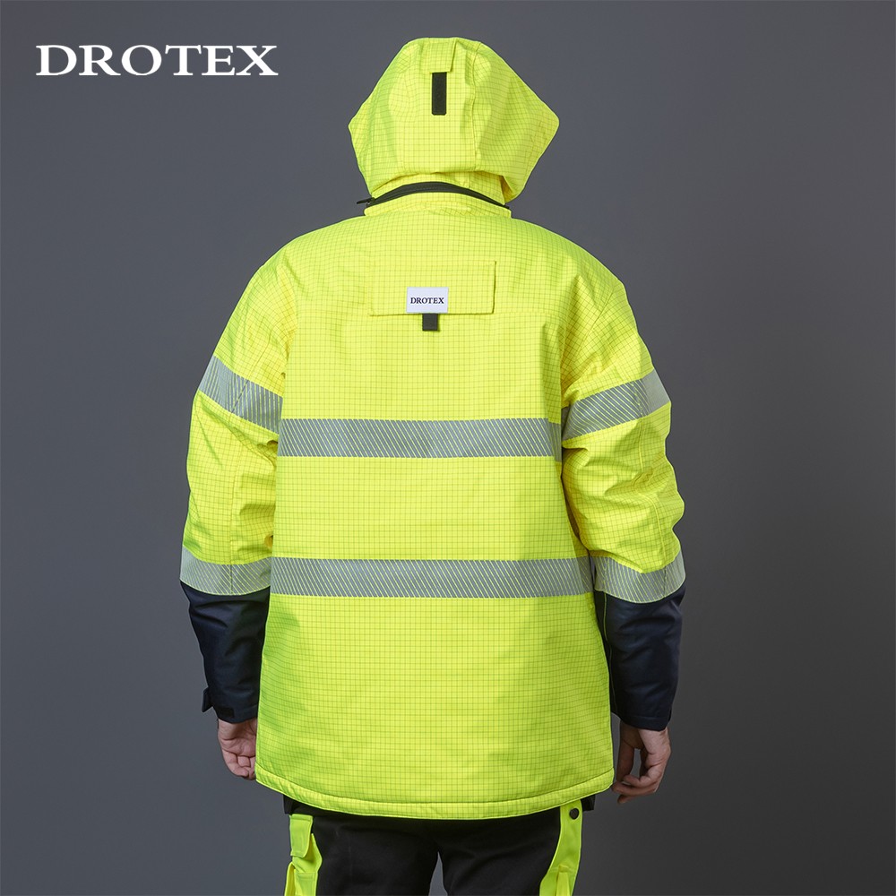 Hi Vis Fire Resistant Water Proof Anti Static Raincoat Work Jacket Workwear
