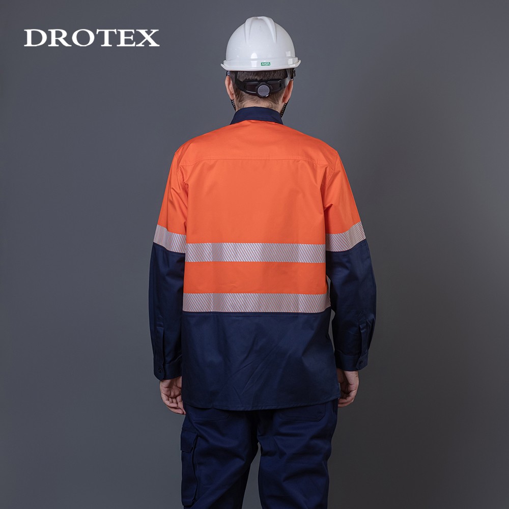 Flame Retardant Reflective Workwear Cotton Polyester Working Shirt