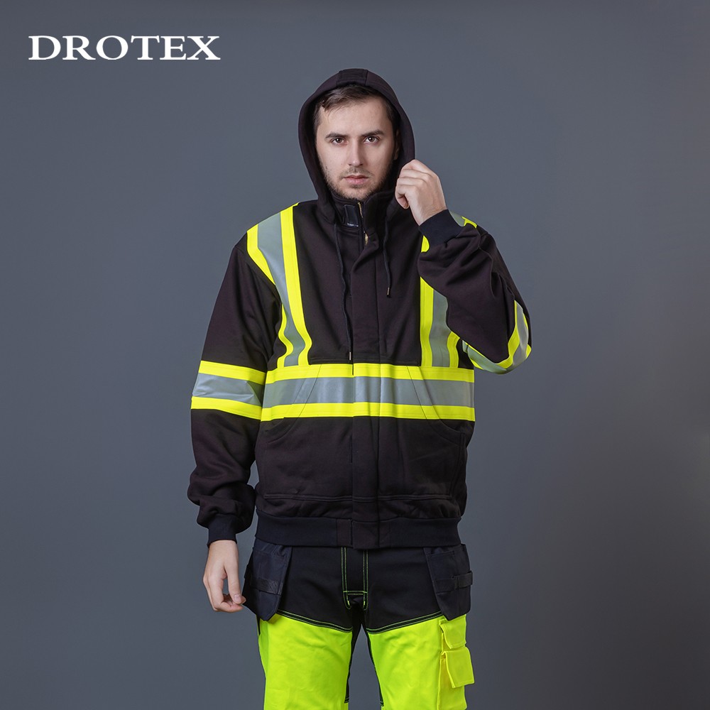 Reflective Fire Resistant Work Jacket Safety Hoodie Workwear Clothing