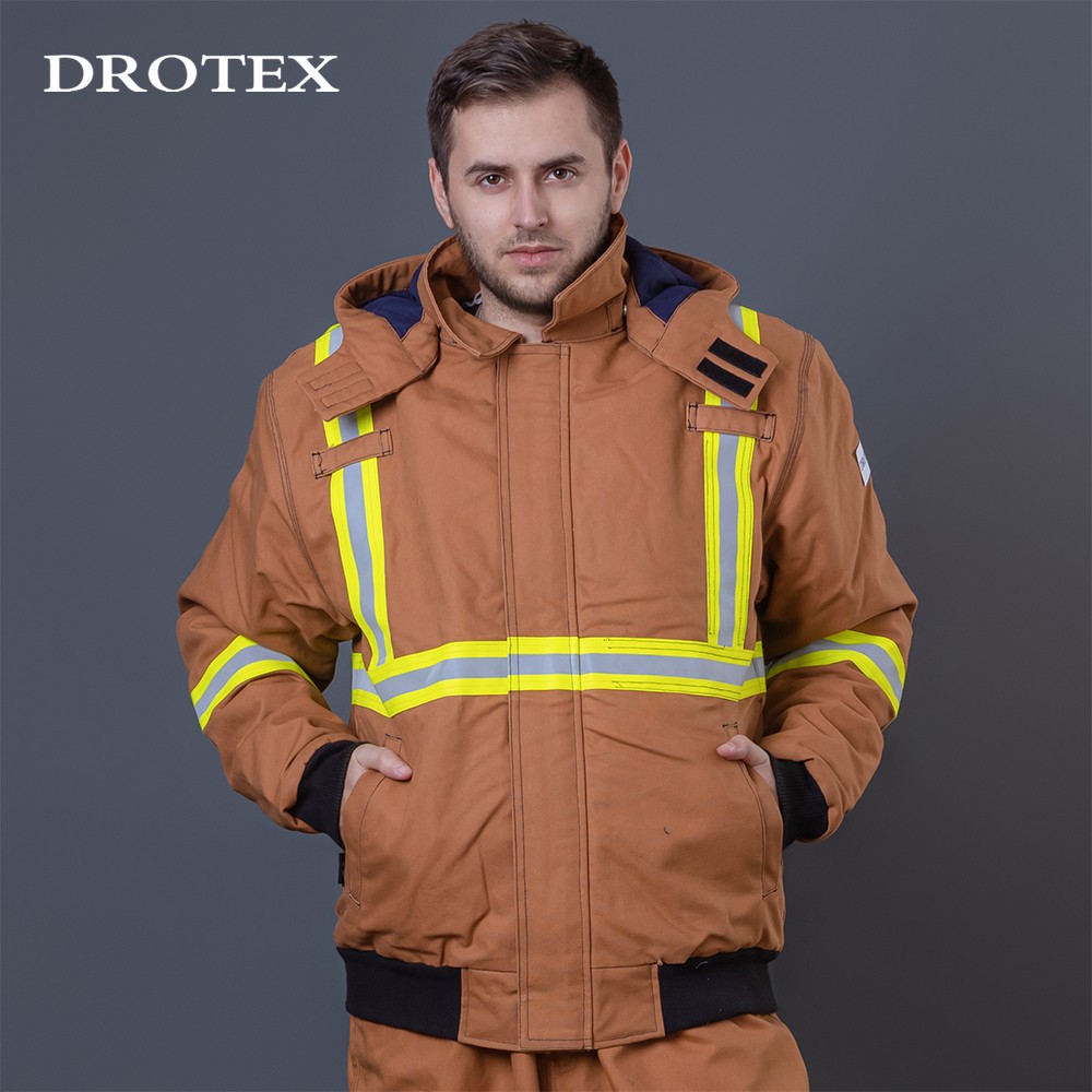 Flame Retardant Reflective Hoodie Safety Work Wear Jacket For Men