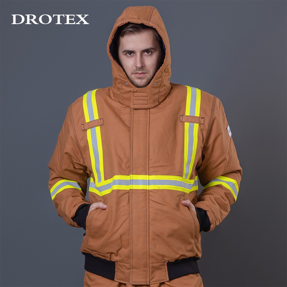 Flame Retardant Reflective Hoodie Safety Work Wear Jacket For Men