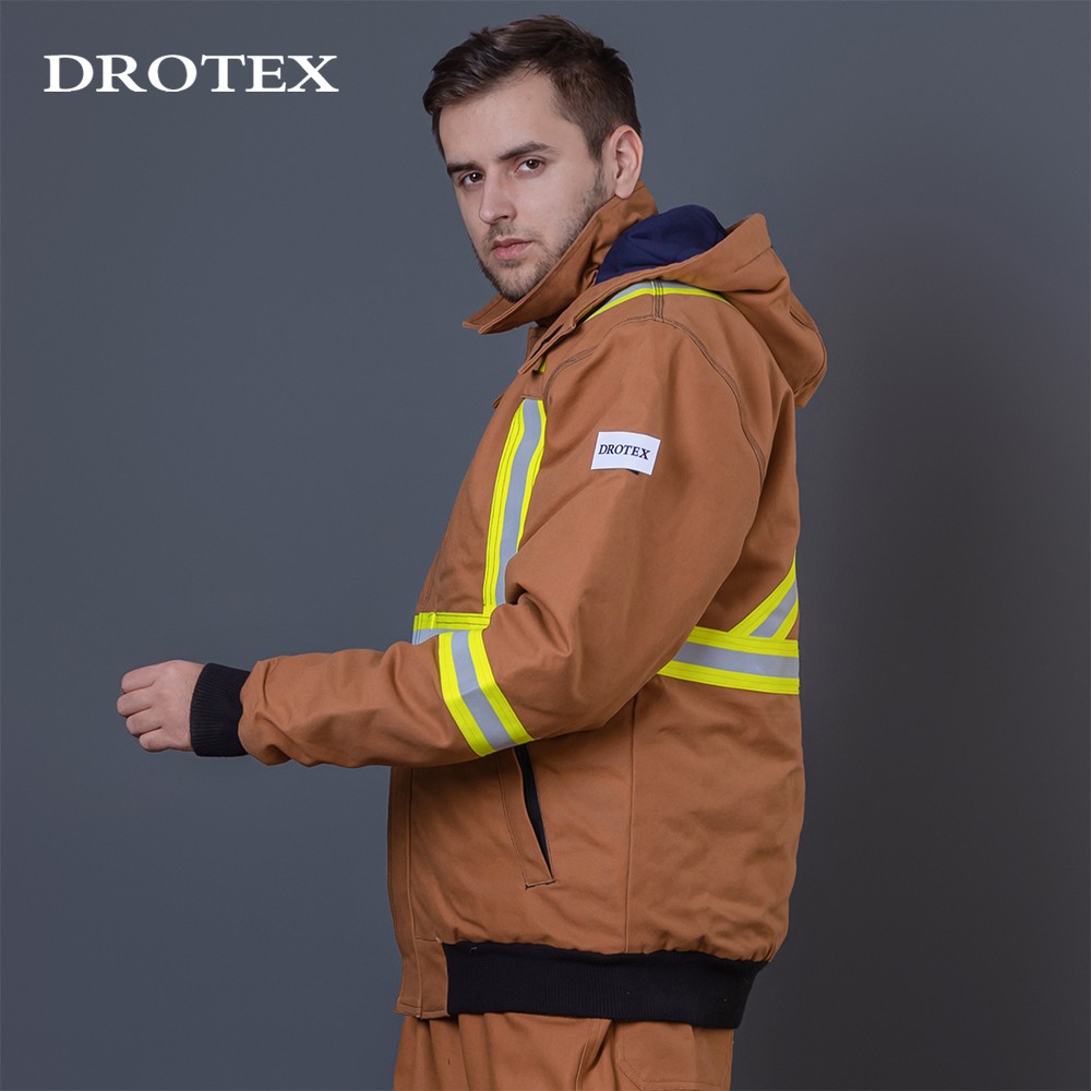 Flame Retardant Reflective Hoodie Safety Work Wear Jacket For Men