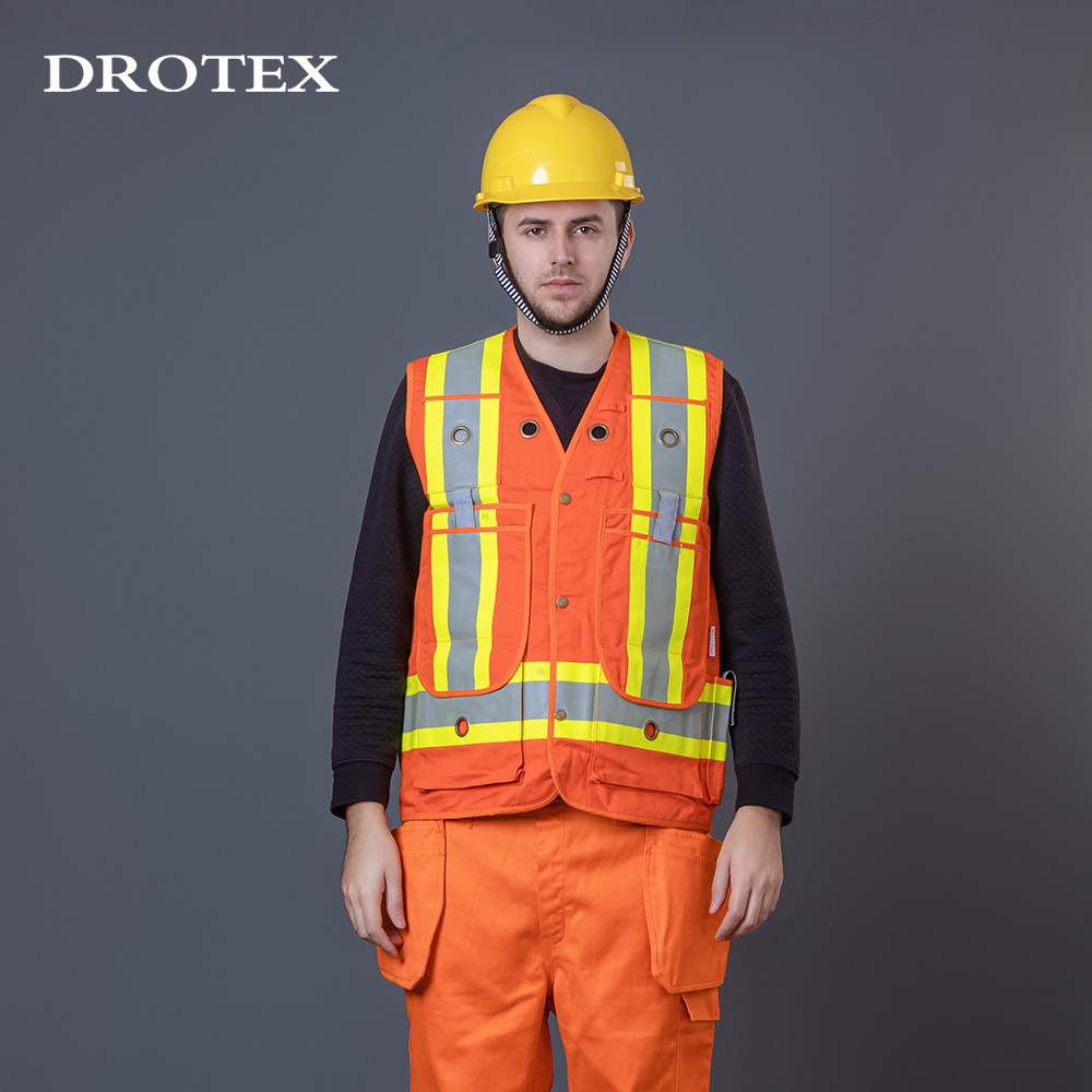 High Tenacity Nylon Fire Resistant Work Vest Multi Pocket Safety Vest