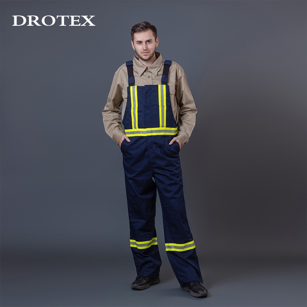 Protective Workwear Mechanic Work Clothes Flame Retardant Bib Overalls For Men