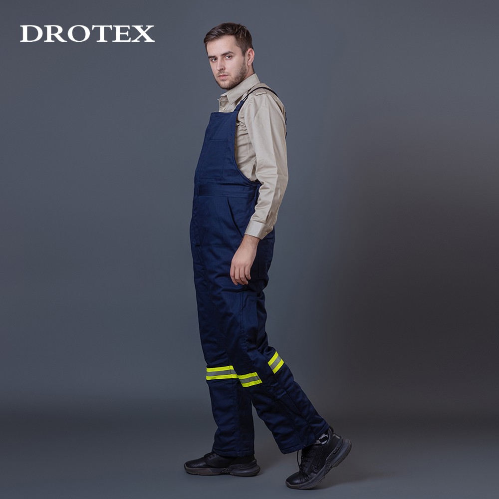 Winter Flame Retardant Bib Overall with Reflective Trim