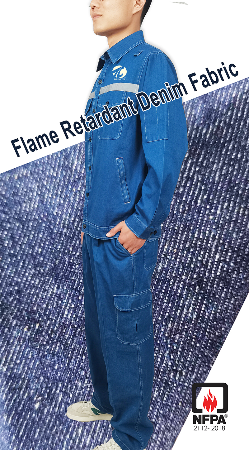 100％ cotton flame retardant denim fabric